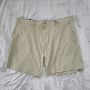 Hudson & Barrow Mens Size 38 Stretch Flex Green Shorts Flat Front Casual Golf